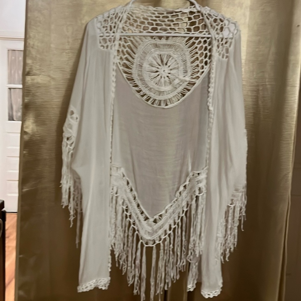 Beach cover up white